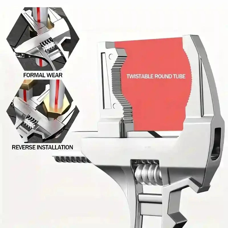 "Multi-Function Heavy Duty Adjustable Wrench – Wide Jaw