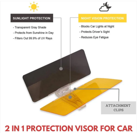 HD Vision Visor Day & Night Glare Blocker