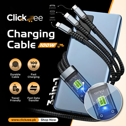 100W 3-in-1 Charging Cable