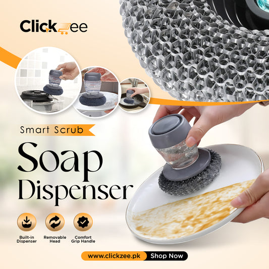 2-in-1 Dish Scrubber with Soap Dispenser