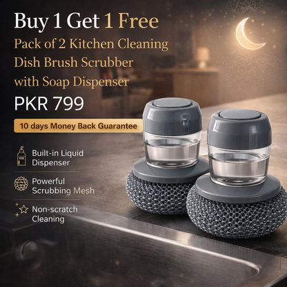 2-in-1 Dish Scrubber with Soap Dispenser