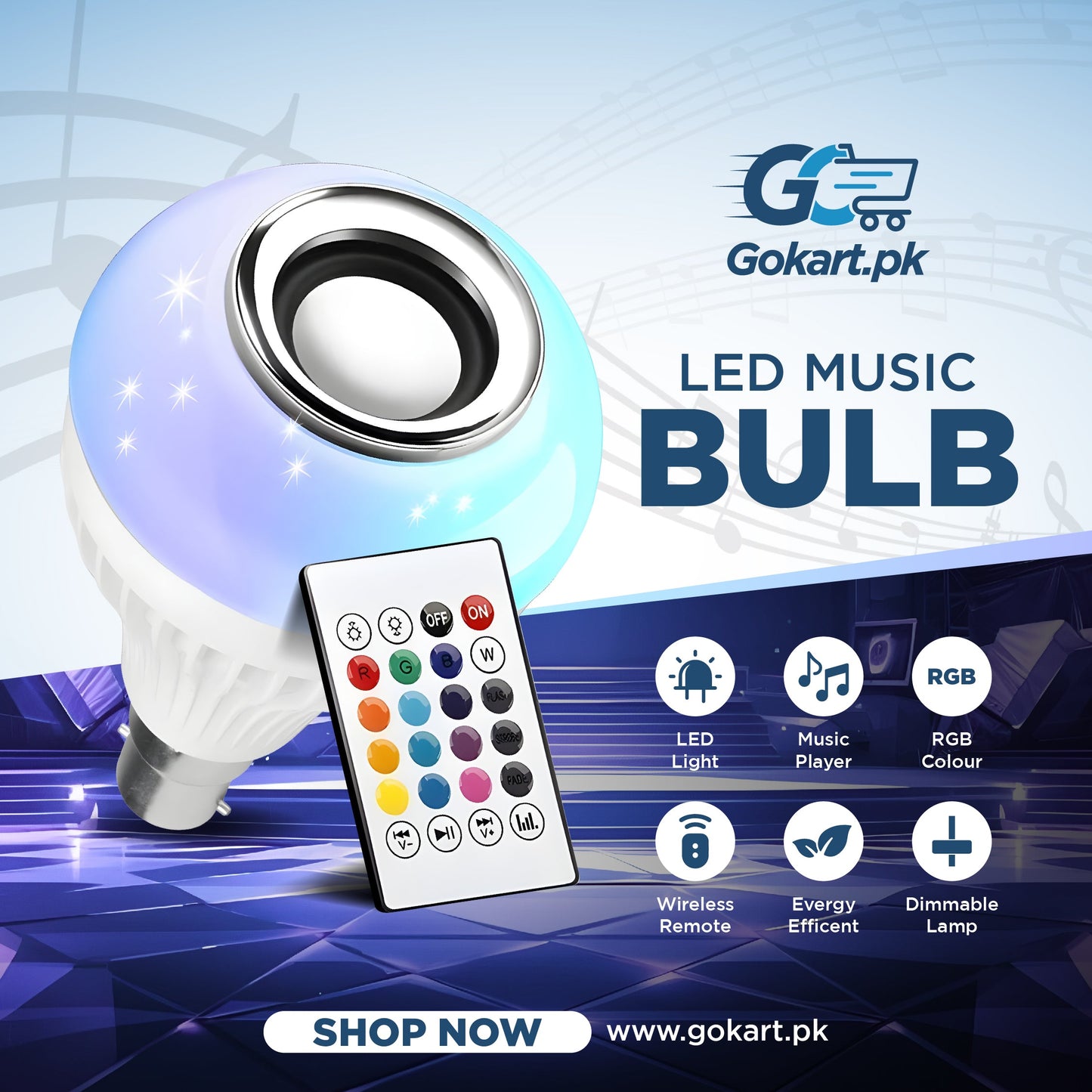 LED RGB Bluetooth Light Speaker Music Bulb