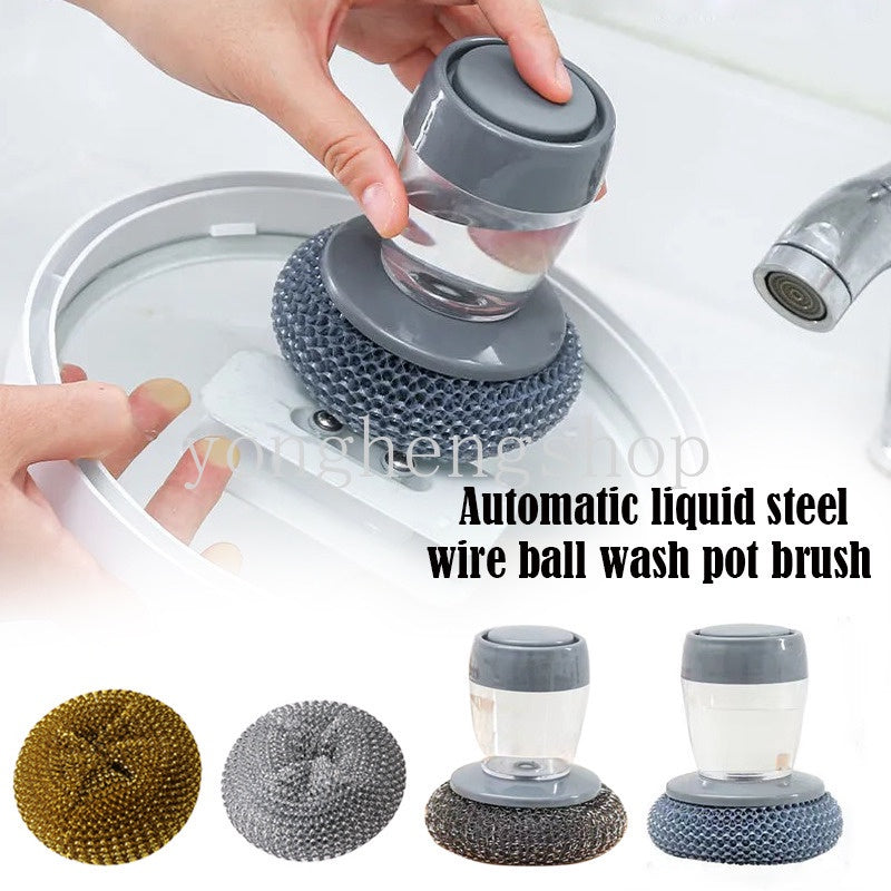 2-in-1 Dish Scrubber with Soap Dispenser