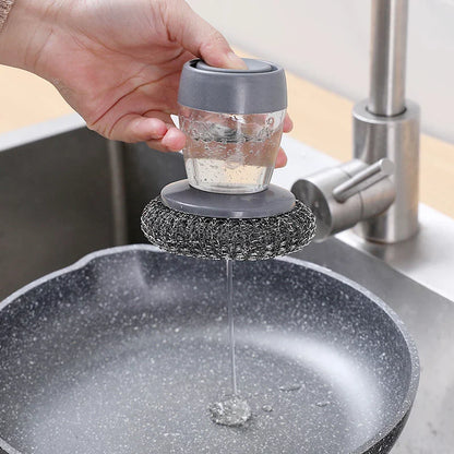 2-in-1 Dish Scrubber with Soap Dispenser